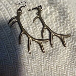 Antler Shaped Bronze Earrings